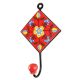 Red Ceramic Floral Tile Wall Hook 